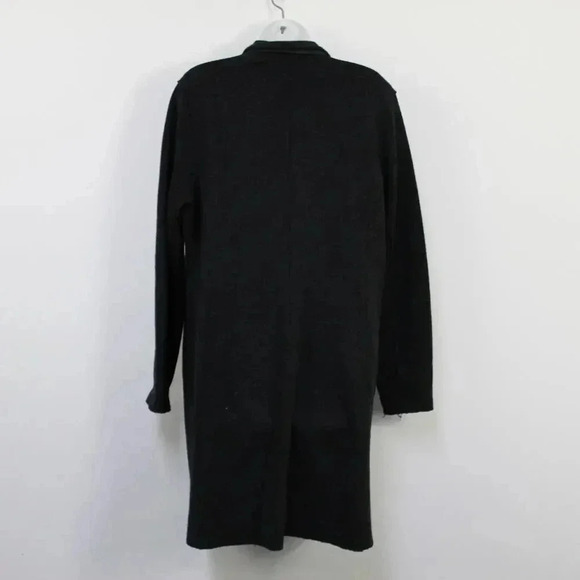 Eileen Fisher gray Merino wool with leather accent duster sweater size large - Picture 8 of 16